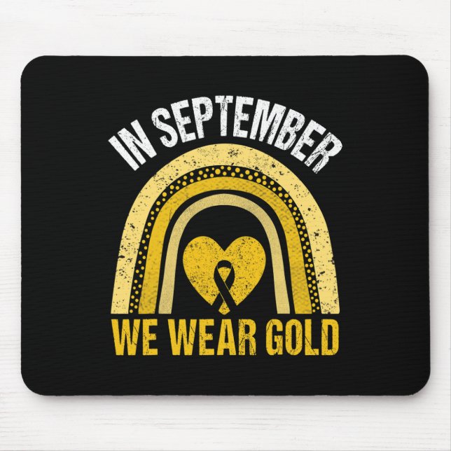 Mousepad O Arco-Íris Em Setembro Vestimos Cancer Dourado Da (Frente)