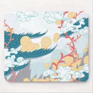 Mousepad O asiático inspirou o teste padrão da natureza