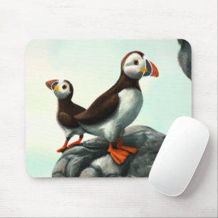 Mousepad O Atlântico Cute Enche Aves Marinhas nas Rochas