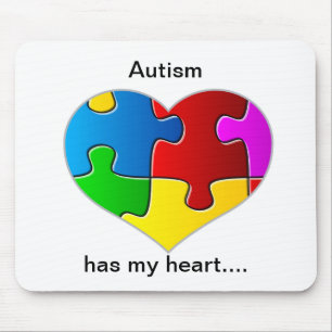Mousepad O autismo tem meu tapete do rato do coração…