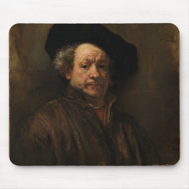 Mousepad O autorretrato de Rembrandt van Rijn é arte (Frente)