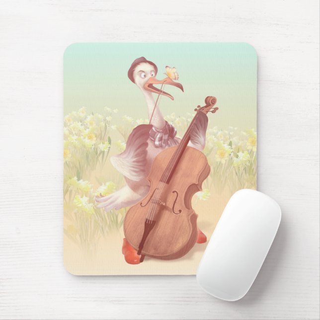Mousepad O avestruz tocando o Cello (Com mouse)