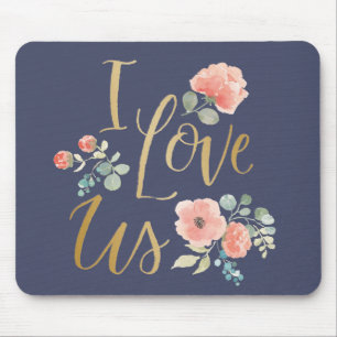 Mousepad O azul de florescência I do prazer ama-nos