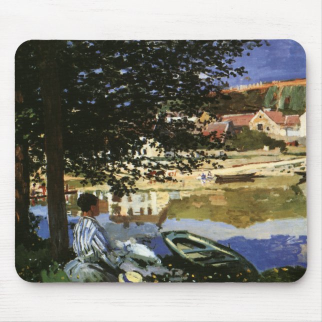 Mousepad O Banco do Sena, Bennecourt, por Claude Monet (Frente)