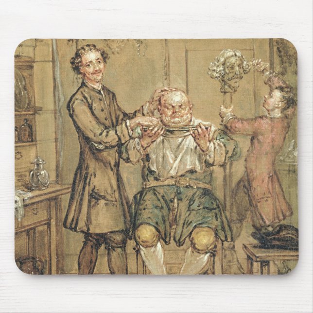 Mousepad O barbeiro, c.1760-69 (óleo em canvas) (Frente)