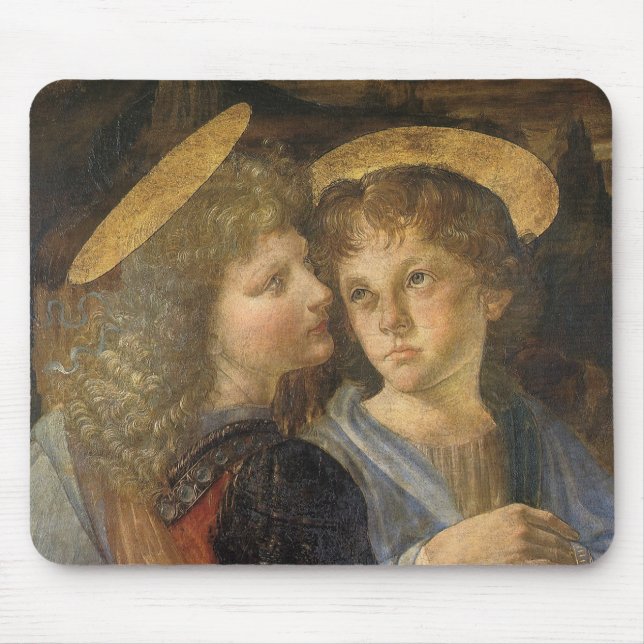 Mousepad O batismo dos anjos Cristos de Leonardo da Vinci (Frente)