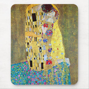 Mousepad O beijo por Gustavo Klimt, arte Nouveau do vintage