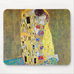 Mousepad O beijo por Gustavo Klimt, arte Nouveau do vintage