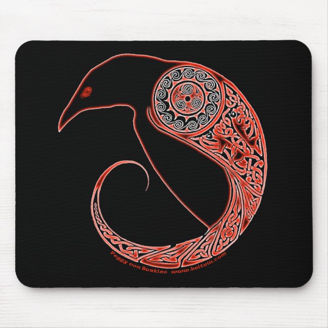 Mousepad O bocal Celta Morrigan Raven a preto (Frente)