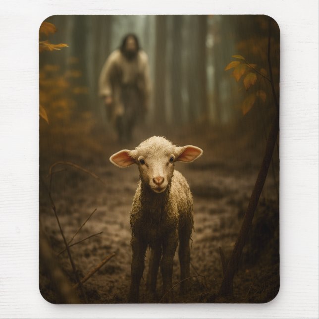 Mousepad O Bom Pastor e a Ovelha Perdida – Jesus & Cordeiro (Frente)