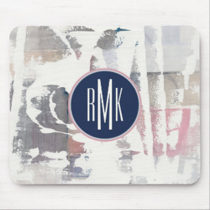 Mousepad O branco do monograma para fora colhe