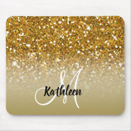 Mousepad O brilho Dourado feminino Sparkles nome do