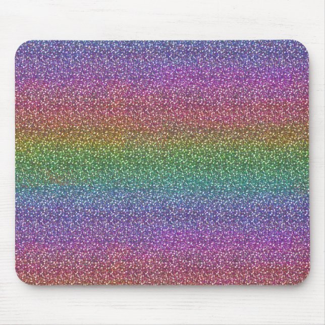 Mousepad O brilho fino do falso Sparkles arco-íris (Frente)