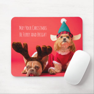Mousepad O Bulldog Francês De Natal E Shih Tzu