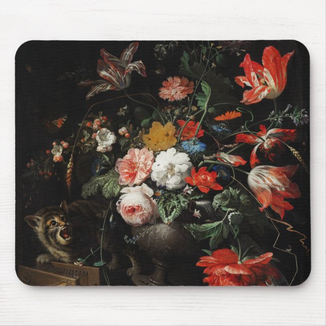 Mousepad O Buquê derrubado de Abraham Mignon (Frente)