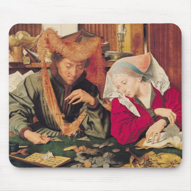 Mousepad O cambiador de dinheiro e sua esposa, 1539 (Frente)