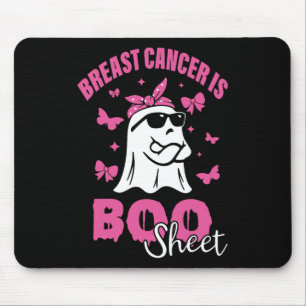 Mousepad O Cancer Da Mama É Boo Folha Rosa Fita Friso Engra