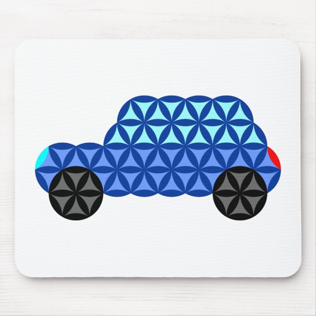 Mousepad O Carro Da Vida - Formas Sagradas B1, Azul. (Frente)