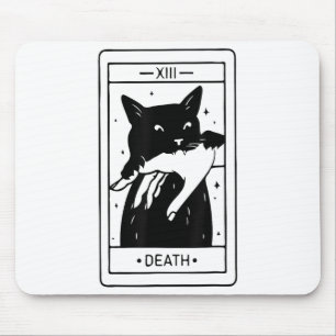 Mousepad O Cartão De Tarô De Halloween Do Gato Preto Testem