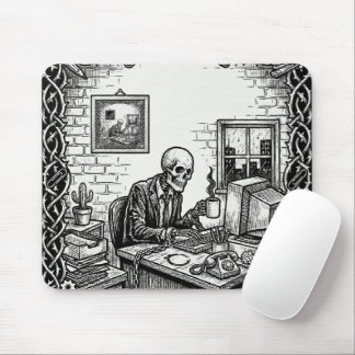 Mousepad O Cartão Tarot 9 to 5 | Esqueleto Corporativo Dive