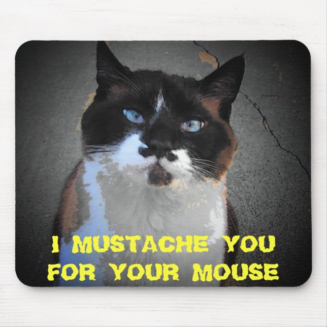 Mousepad O CAT do BIGODE quer seu rato (Frente)