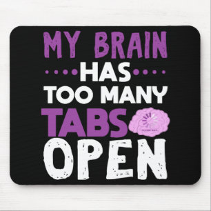Mousepad O Cérebro Engraçado Tem Muitas Guias Abertas Pre