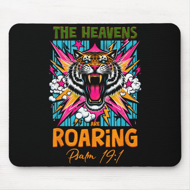 Mousepad O Céu Rugindo Salmo 19 1 Fé Cristã T (Frente)