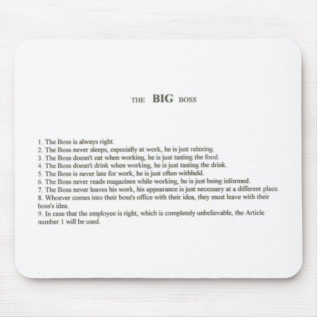 Mousepad O chefe grande (Frente)