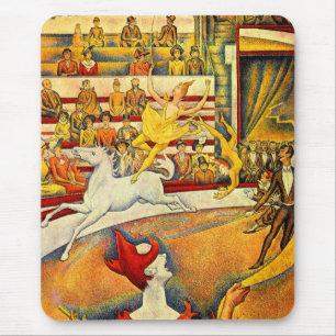 Mousepad O circo por Georges Seurat, Pointillism do vintage