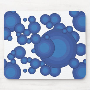 Mousepad O círculo de estilo do ano Blue 70's