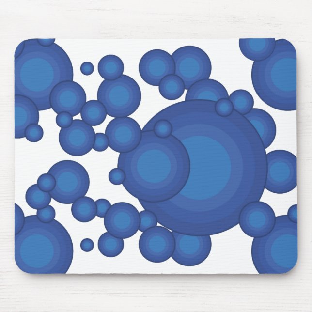 Mousepad O círculo de estilos dos anos 70 azuis (Frente)