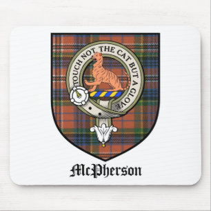 Mousepad O clã de McPherson Crest o Tartan do crachá