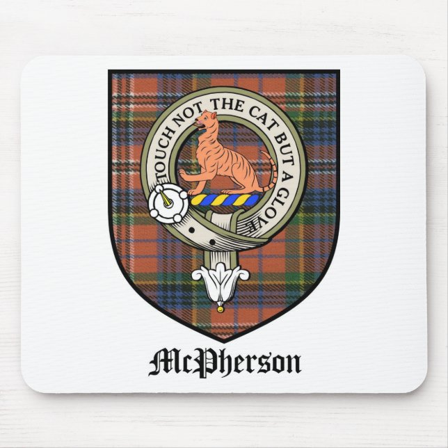 Mousepad O clã de McPherson Crest o Tartan do crachá (Frente)