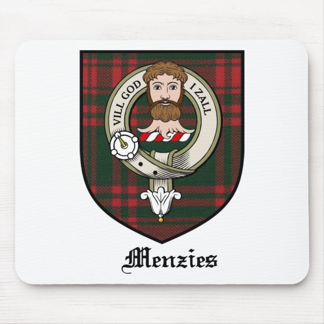 Mousepad O clã de Menzies Crest o Tartan do crachá (Frente)