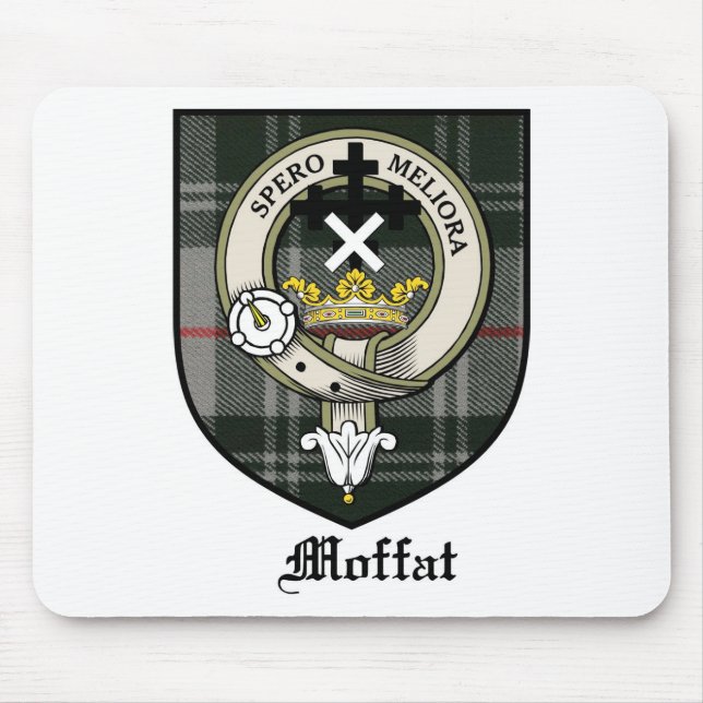 Mousepad O clã de Moffat Crest o Tartan do crachá (Frente)