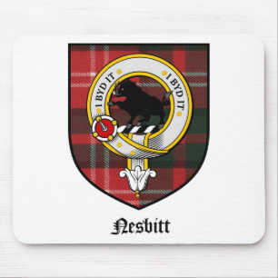 Mousepad O clã de Nesbitt Crest o Tartan do crachá