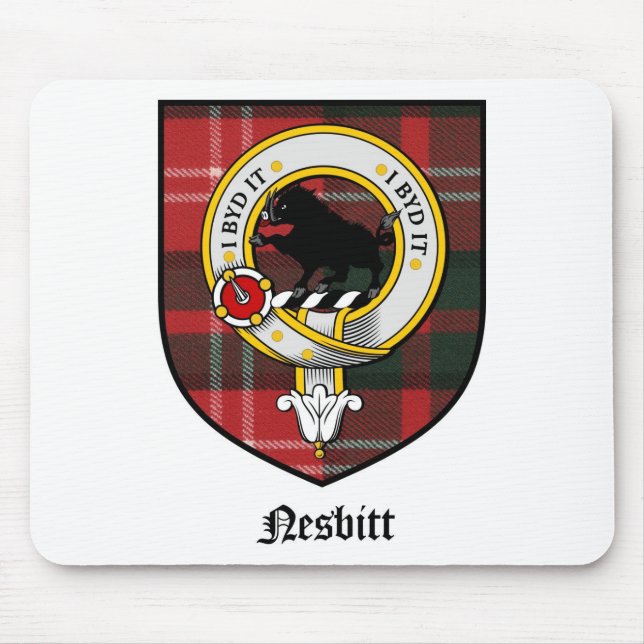 Mousepad O clã de Nesbitt Crest o Tartan do crachá (Frente)