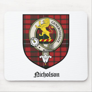 Mousepad O clã de Nicholson Crest o Tartan do crachá