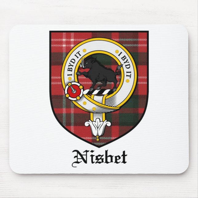 Mousepad O clã de Nisbet Crest o Tartan do crachá (Frente)