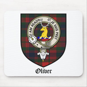 Mousepad O clã de Oliver Crest o Tartan do crachá