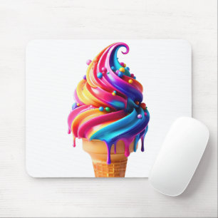Mousepad O clássico vibrante cone de sorvete da SlipperyJoe