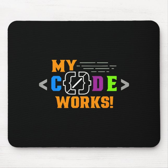Mousepad O código funciona programador engraçado codificand (Frente)