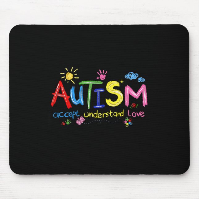 Mousepad O conceito de conscientização do Autismo de Brusha (Frente)