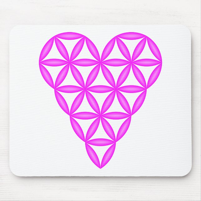Mousepad O Coração Da Vida - Rosa/3D. (Frente)
