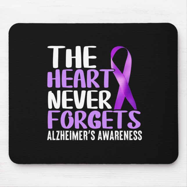 Mousepad O coração nunca esquece a consciência de Alzheimer (Frente)