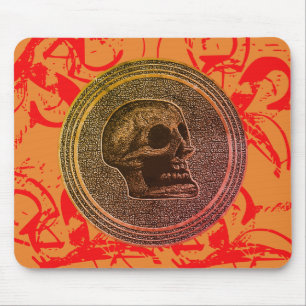 Mousepad O crânio! (Design de Círculo ) 2018 Vermelho Laran