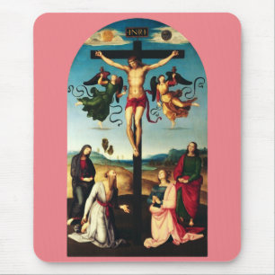 Mousepad O Cristo Crucificado com a Virgem Maria