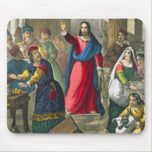 Mousepad O cristo limpa o templo, de um b impresso bíblia
