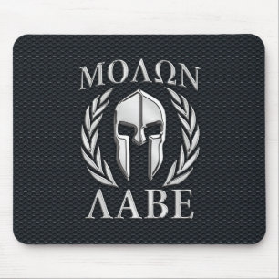 Mousepad O cromo de Molon Labe gosta do capacete espartano