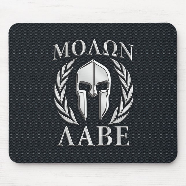 Mousepad O cromo de Molon Labe gosta do capacete espartano (Frente)